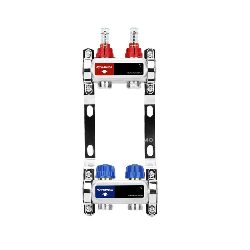 Коллектор из нержавеющей стали VARMEGA с расходомерами 2 выхода VM15102
