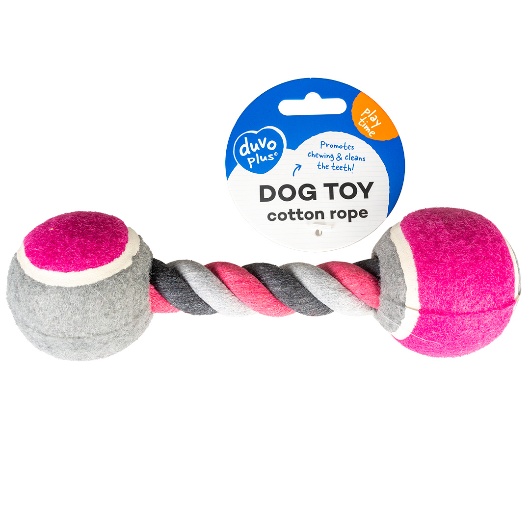Жевательная игрушка для собак Duvo+ , розовый, серый, 18 см, 1 шт