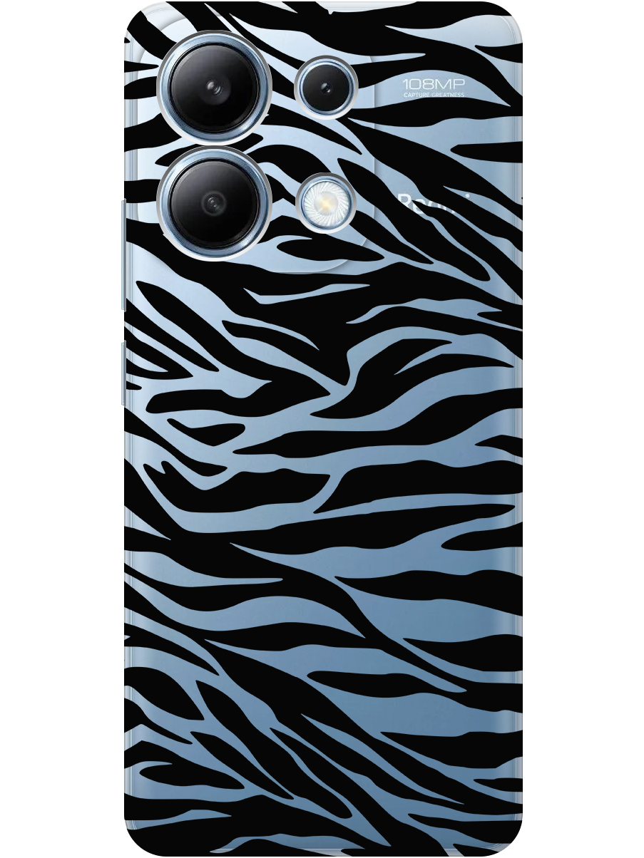 

Силиконовый чехол на Xiaomi Redmi Note 13 4G с принтом "Зебра" прозрачный, Прозрачный;черный, 782622812