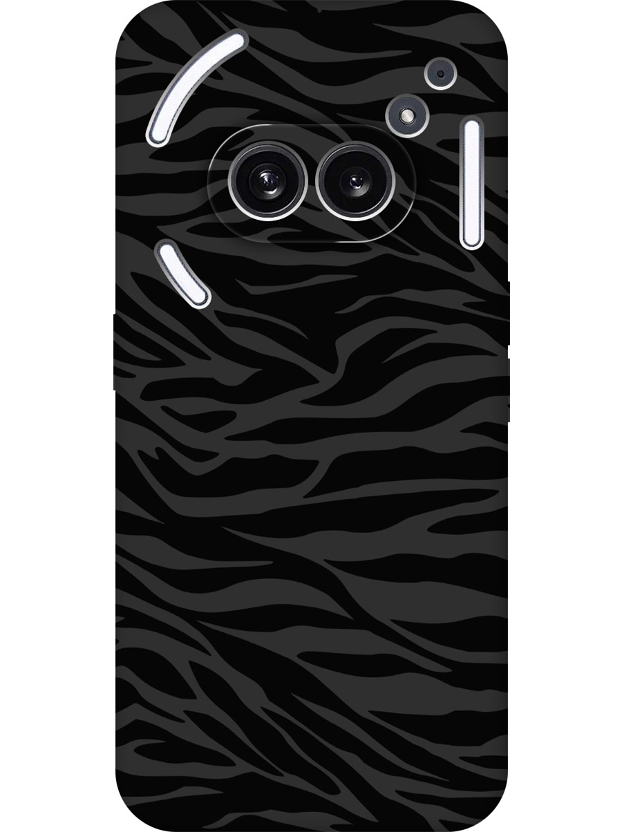 

Силиконовый чехол на Nothing Phone (2a) с принтом "Зебра" матовый черный, 782627612