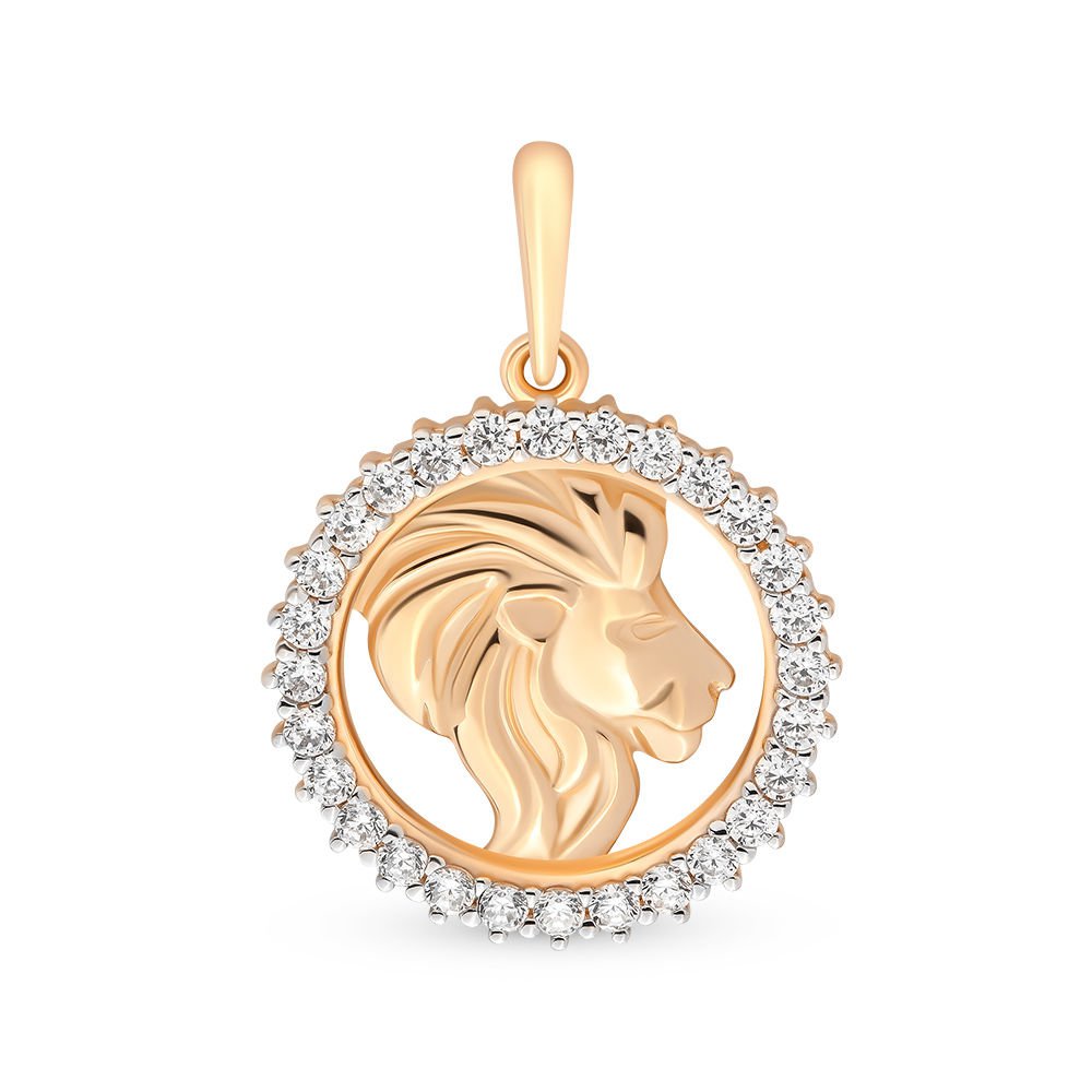 Кулон из красного золота с фианитом 585Gold 603004390