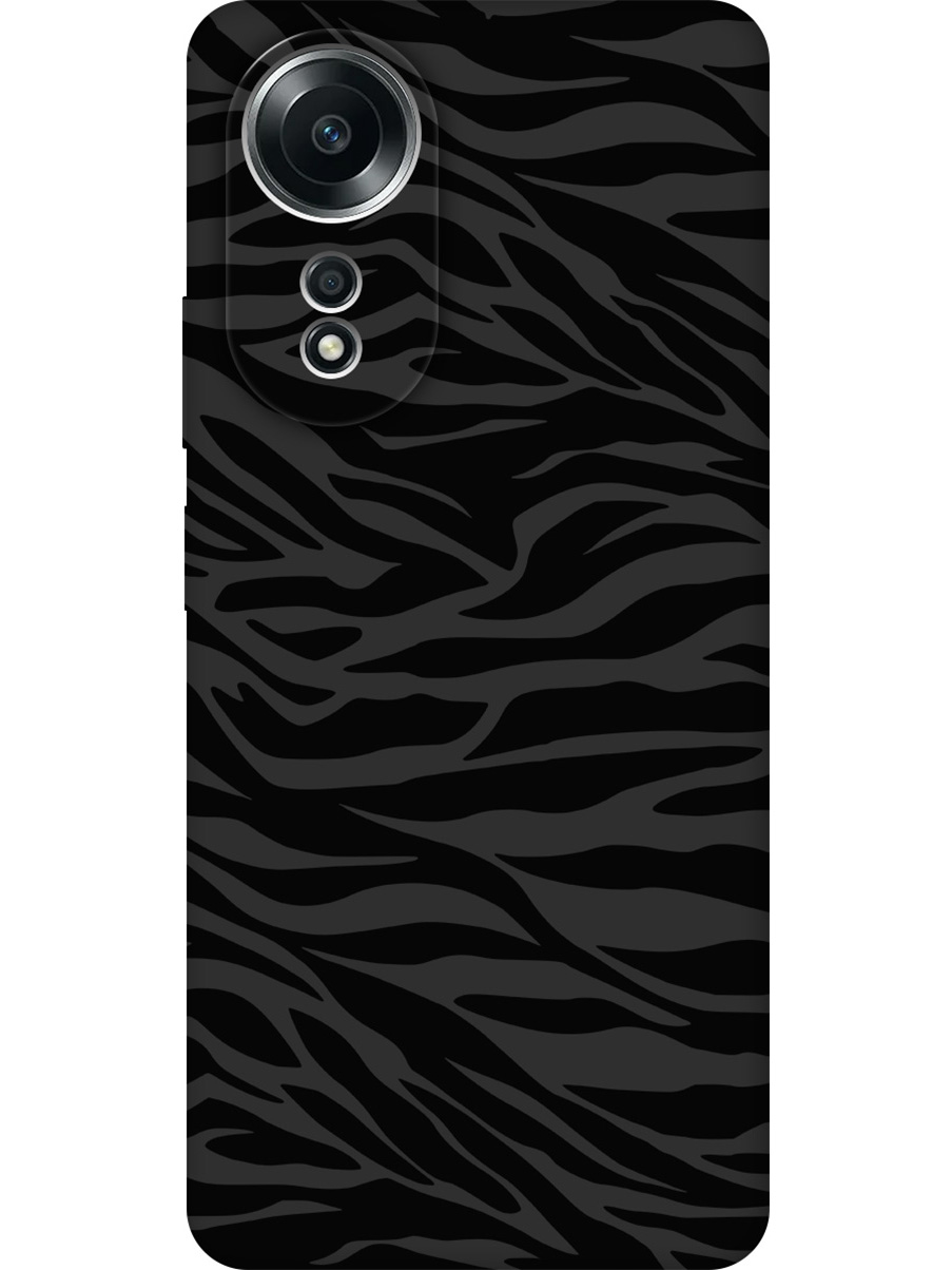 

Силиконовый чехол на Oppo A58 4G с принтом "Зебра" матовый черный, 782630012