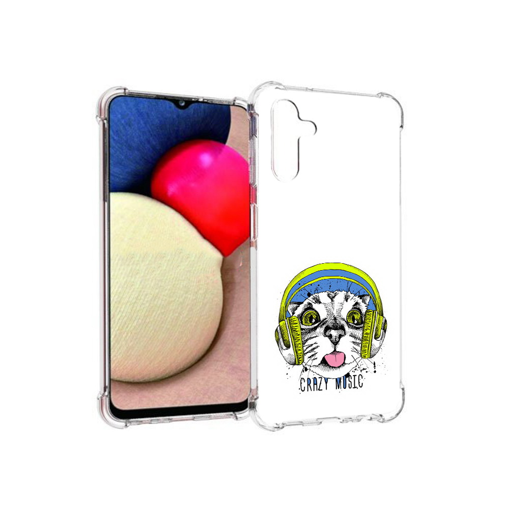 Чехол MyPads Tocco для Samsung Galaxy A13 5G кошка в наушниках рисунок (PT172412.530.403)