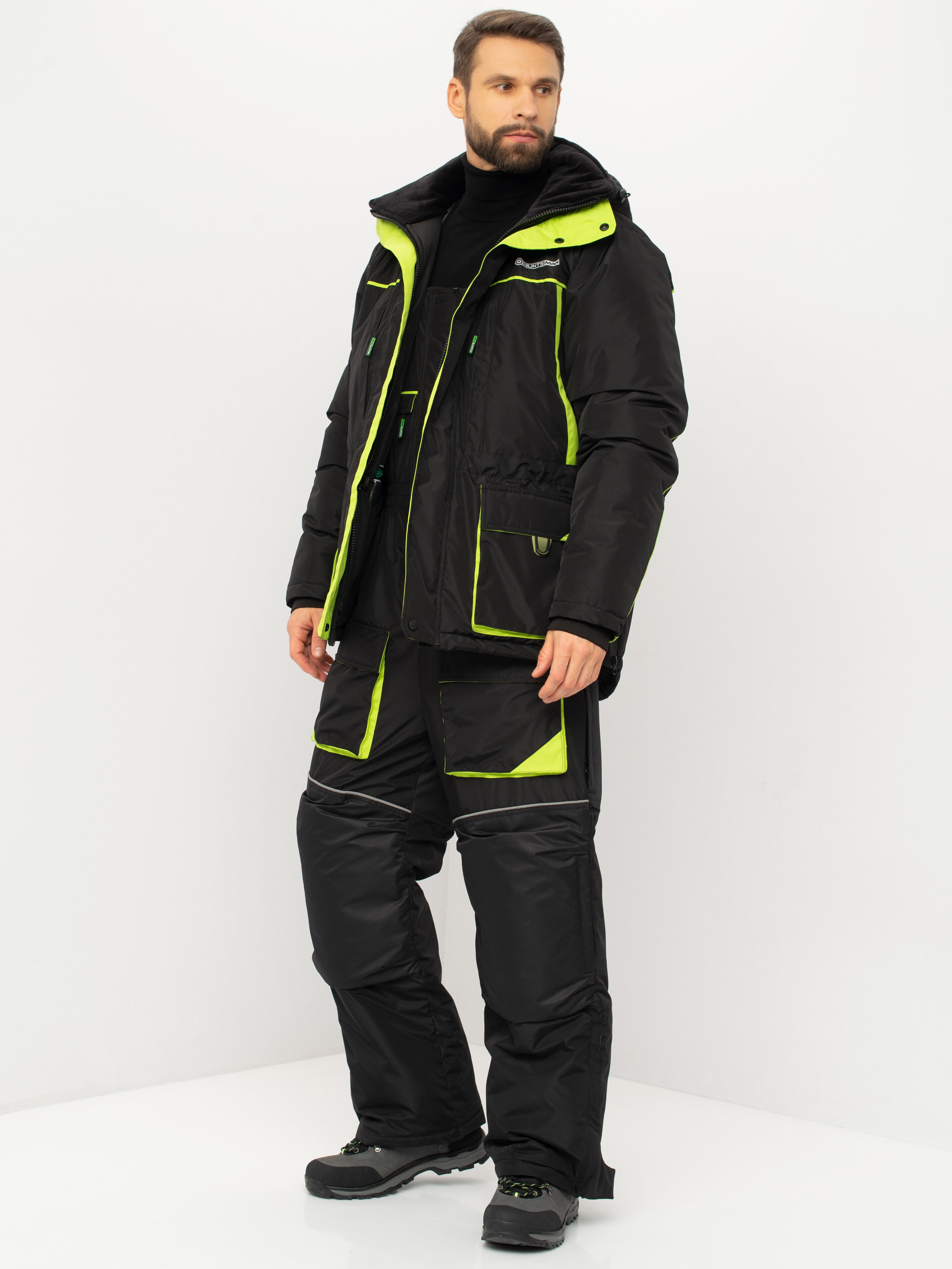 

Костюм зимний Huntsman Elbrus ткань Hit Membrane цвет Черный/Лайм 60-62/170-176, Черный;зеленый, Elbrus