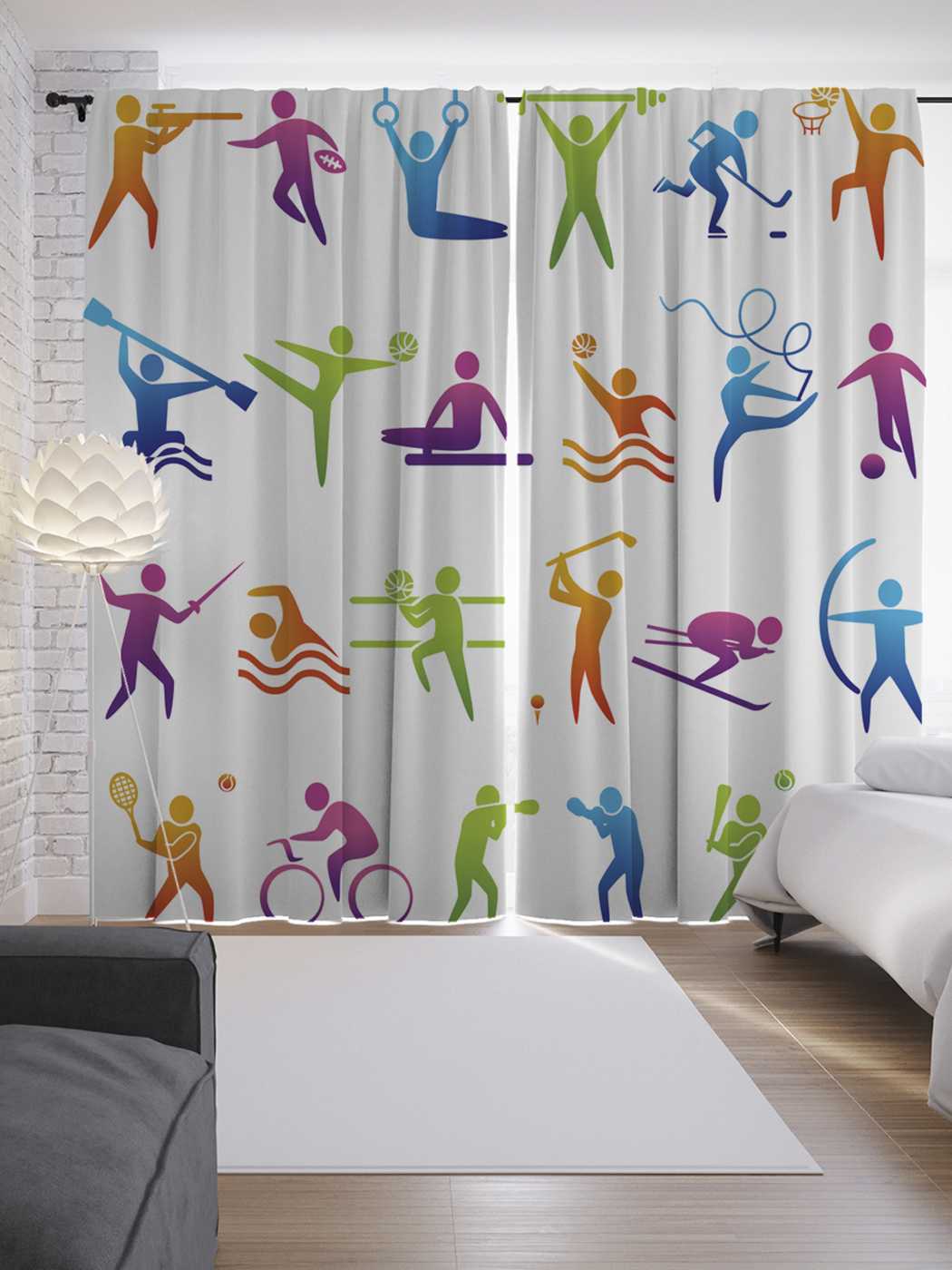 фото Шторы joyarty с фотопечатью "спортивные состязания" из сатена, 290х265 см
