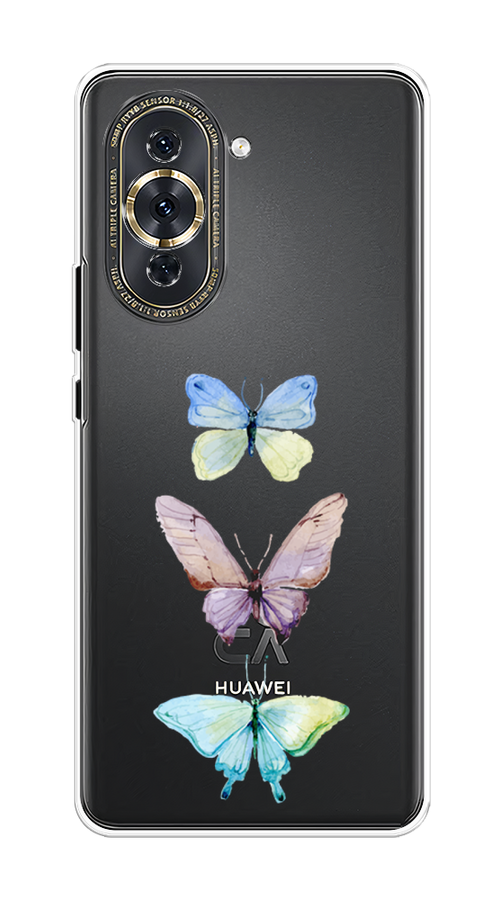 

Чехол на Huawei Nova 10 Pro "Акварельные бабочки", Бирюзовый;розовый, 6109050-1