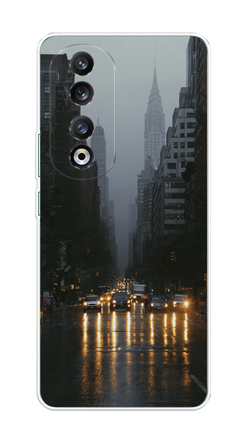 

Чехол на Honor 90 Pro "Дождливый Нью Йорк", Черный;серый, 6121550-1