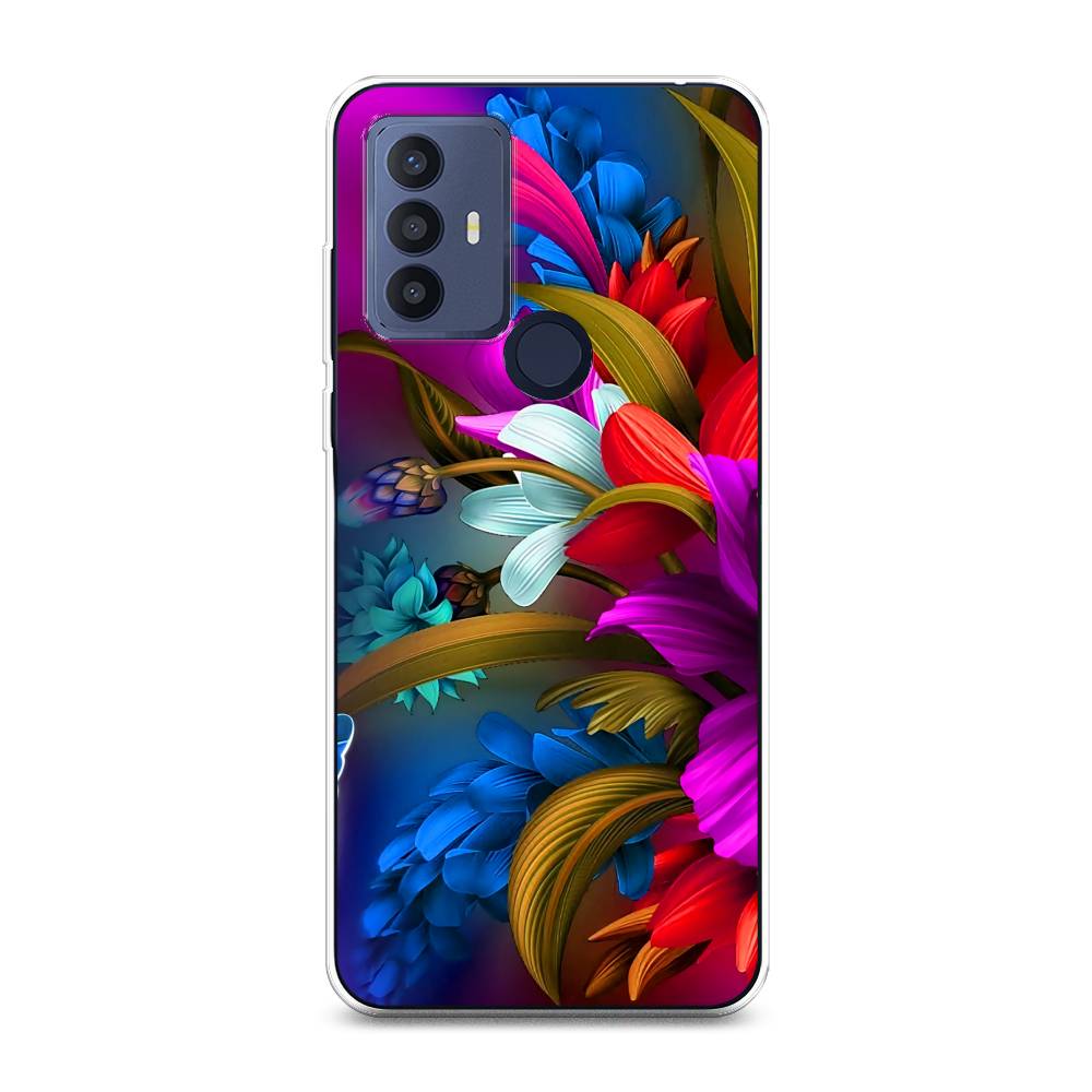 

Чехол для TCL 30E/30 SE/305/306 "Фантастические цветы", Фиолетовый;красный;синий, 290450-2