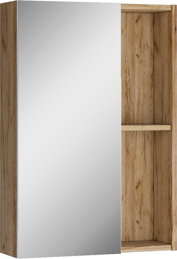 Шкаф-зеркало Домино Craft 50 левый/правый распашной шкаф натура дуб табачный craft с зеркальными фасадами