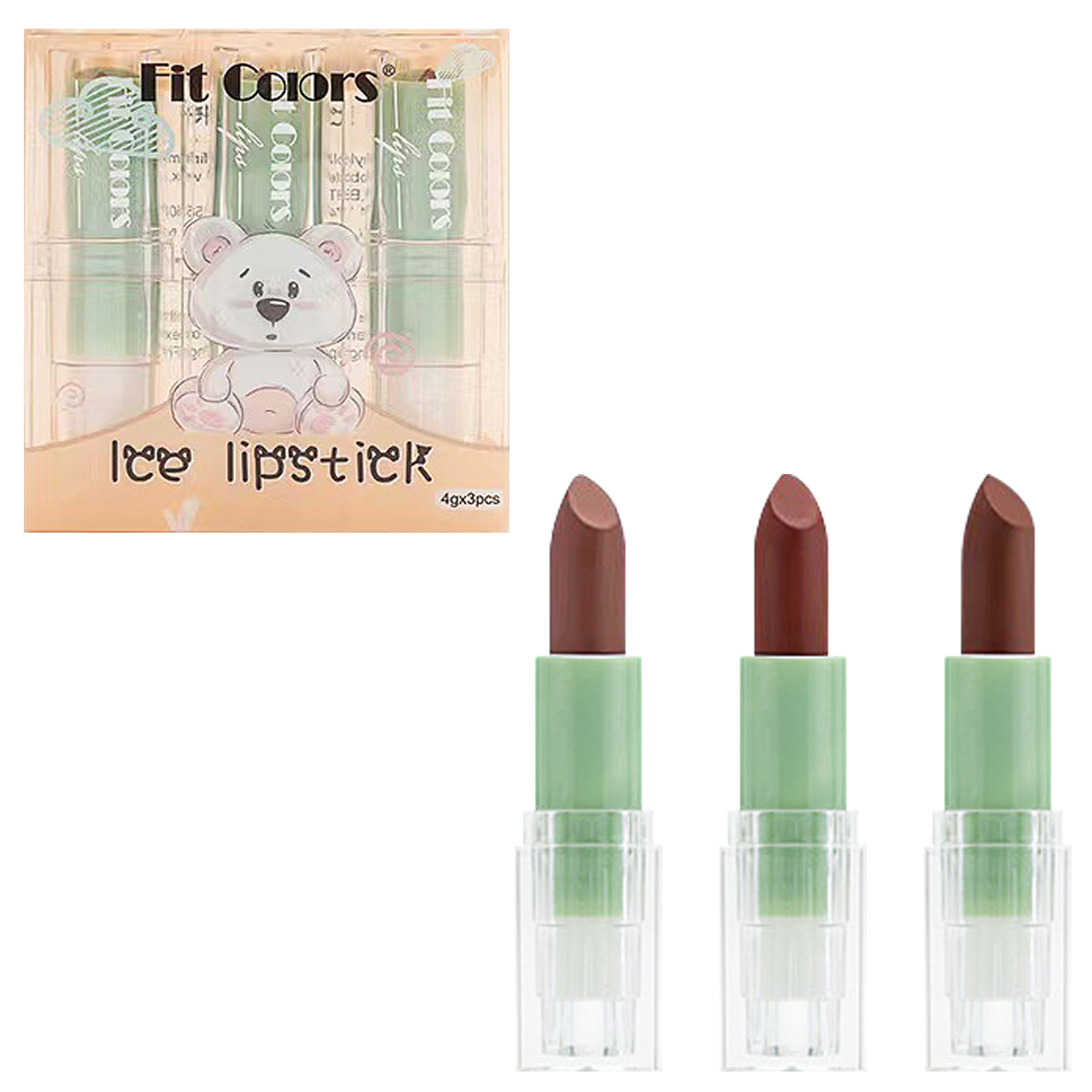 

Набор мини помад Fit Colors из 3 штук, цвет №02