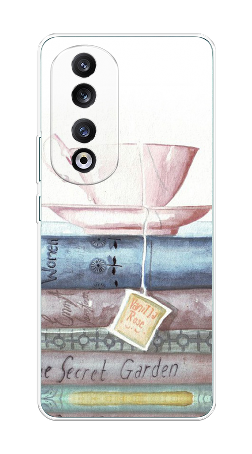 

Чехол на Honor 90 Pro "Книжное чаепитие", Желтый;розовый;белый, 6121550-1