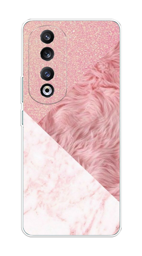 

Чехол на Honor 90 Pro "Текстурные треугольники", Розовый;белый, 6121550-1