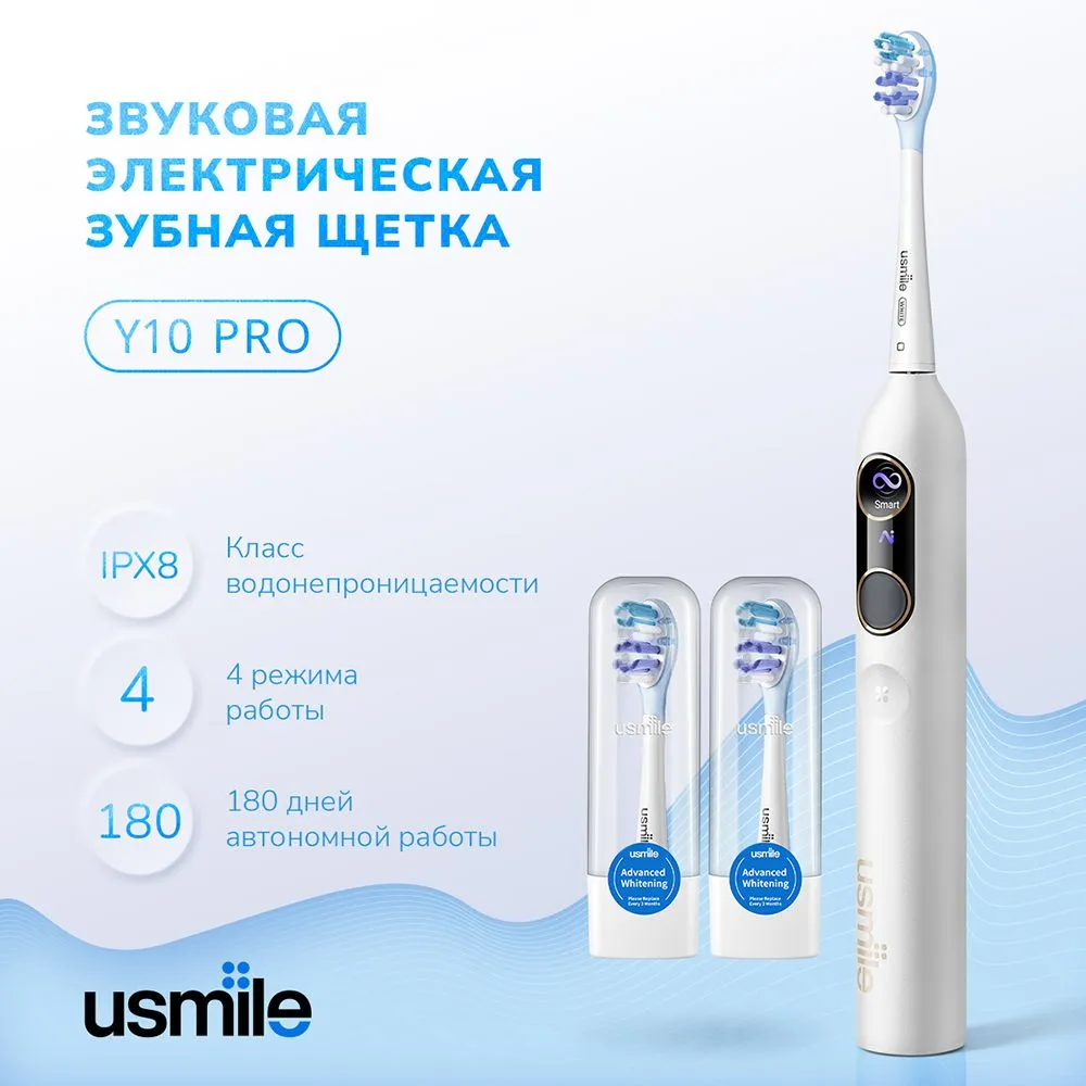 

Электрическая зубная щетка Usmile Sonic Y10PRO белая, Sonic Y10PRO