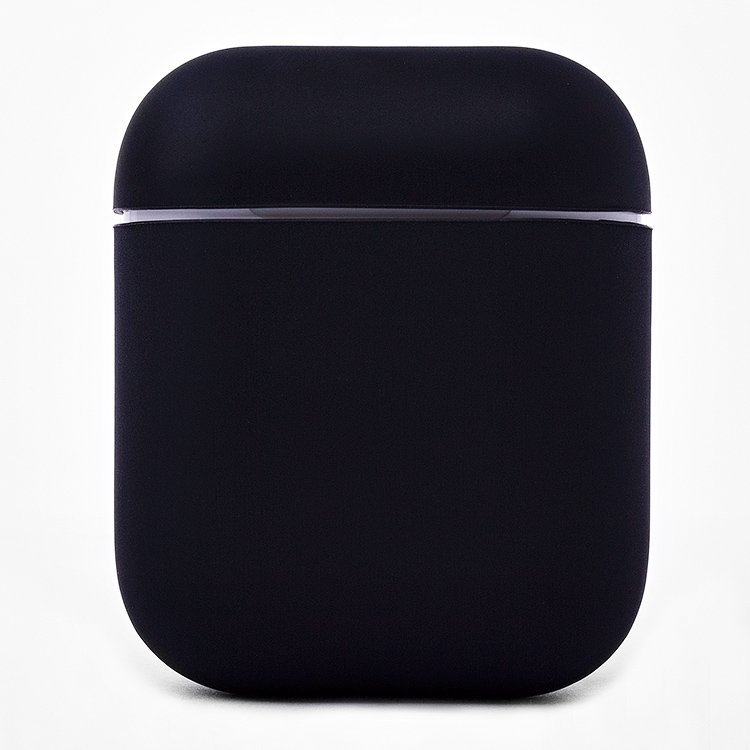 

Чехол для кейса наушников AirPods, AirPods 2 силиконовый Soft Touch <черный>