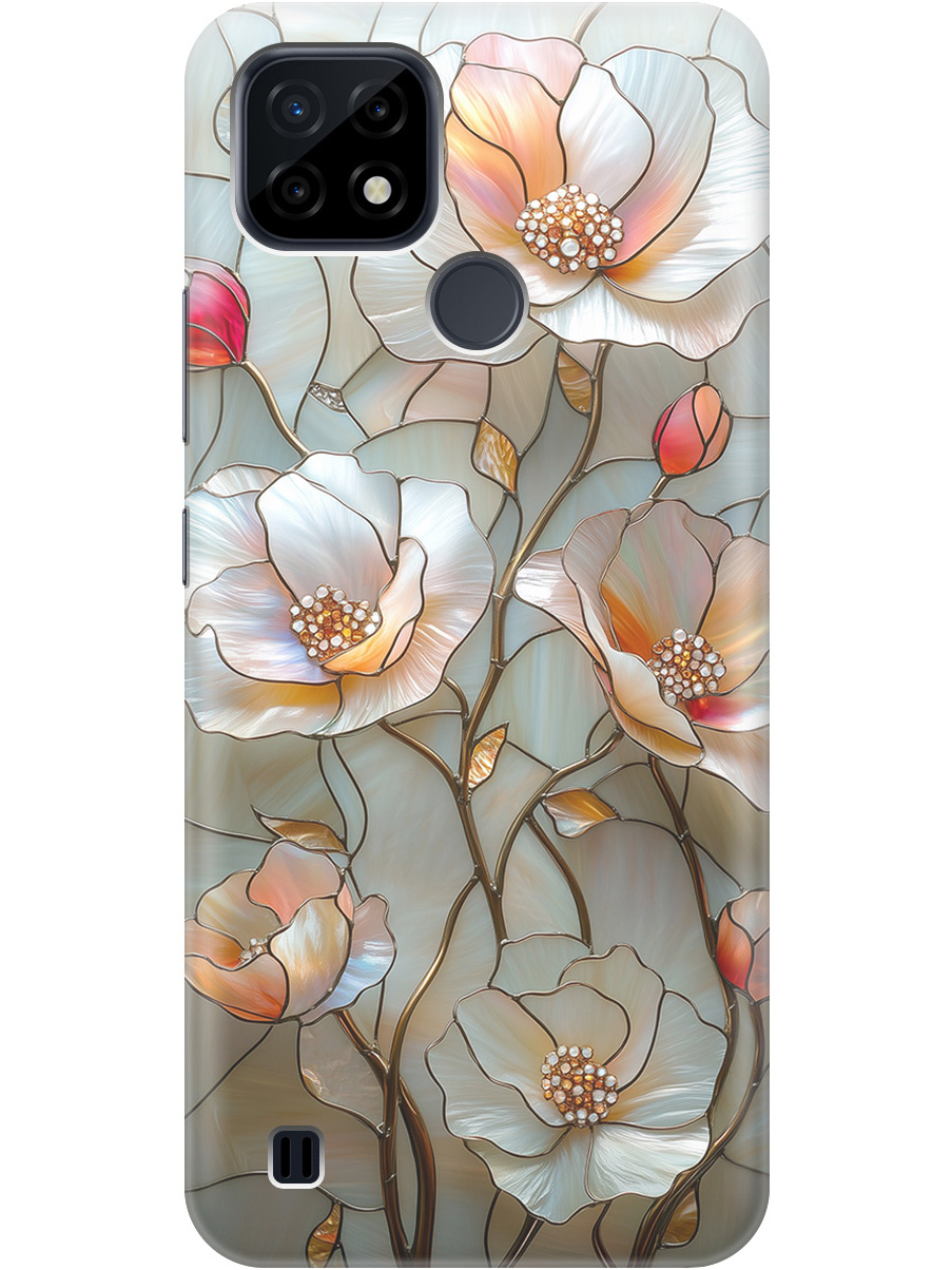 

Силиконовый чехол на Realme C21 с принтом "Фарфоровые цветы", Прозрачный;белый;черный, 726147523