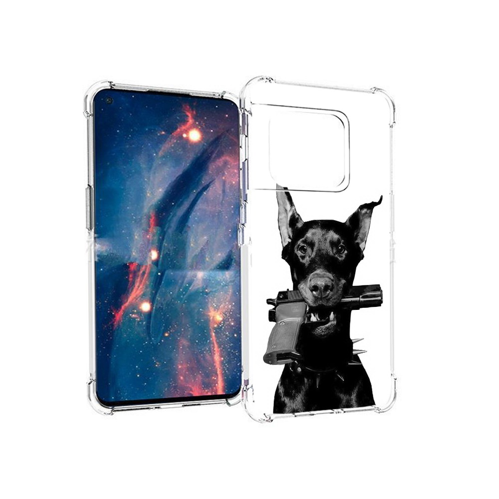 

Чехол MyPads Tocco для OnePlus 10 Pro доберман с пистолетом (PT224239.133.331), Прозрачный, Tocco