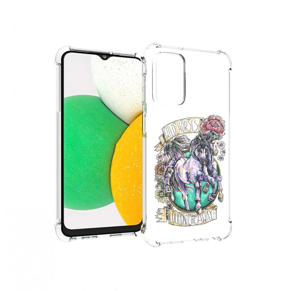 Чехол MyPads Tocco для Samsung Galaxy A23 рисунок коней в цветах