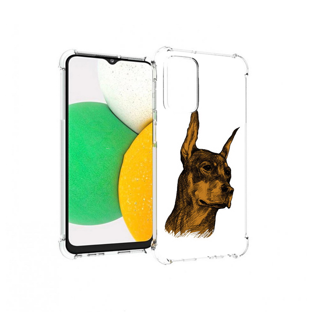 

Чехол MyPads Tocco для Samsung Galaxy A23 скетч доберман, Прозрачный, Tocco