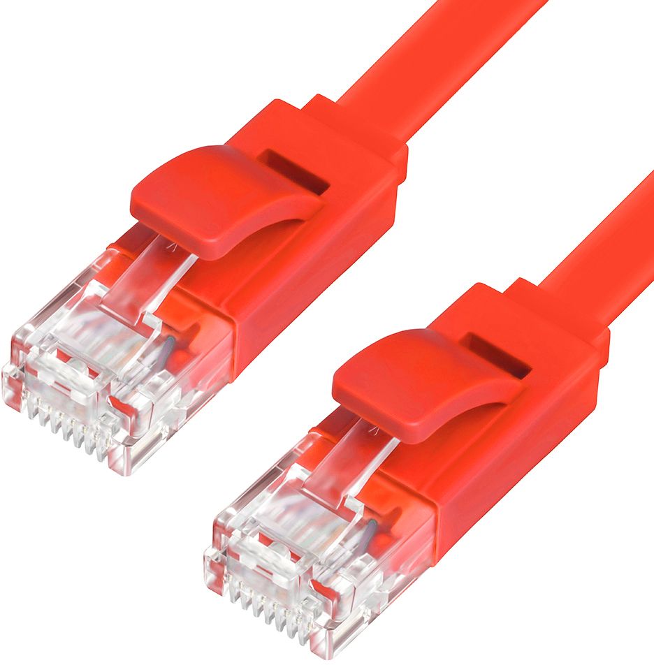

Патч-корд GCR GCR-LNC624-0.15m 0,15м Red плоский, Красный, GCR-LNC62