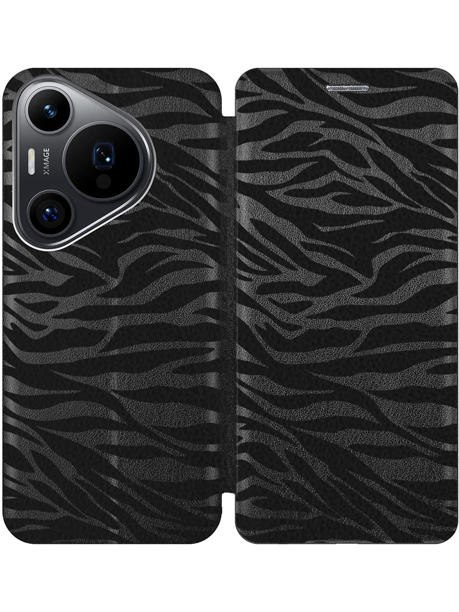 

Чехол-книжка на Huawei Pura 70 Pro / 70 Pro+ с принтом "Зебра" черный, 782625212