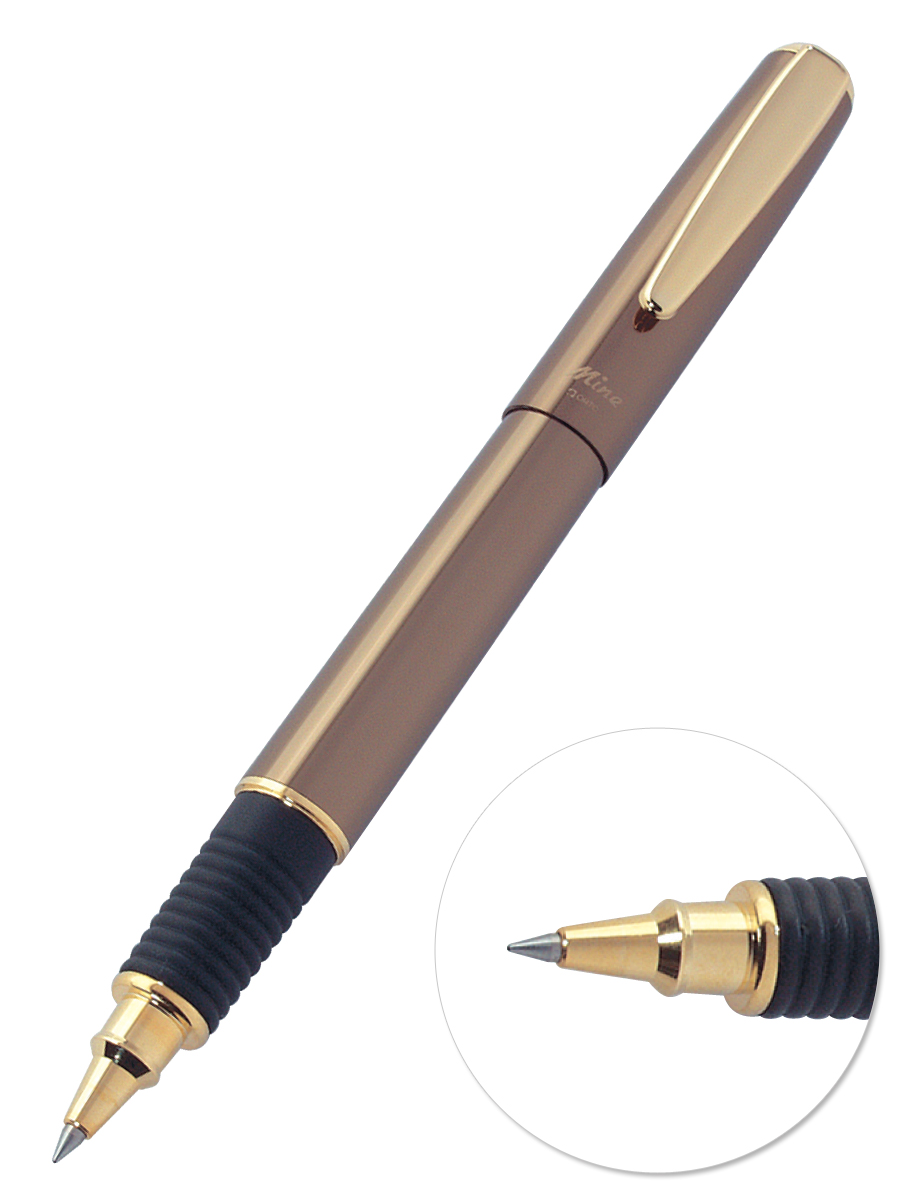 Ручка-роллер подарочная с деревянным футляром 0,5мм OHTO Mine черная
