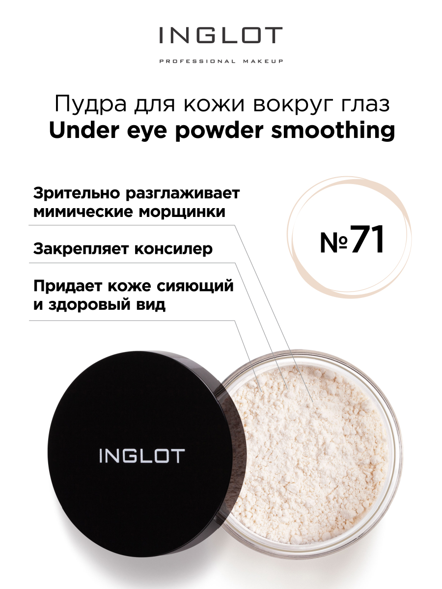 Пудра вокруг глаз Inglot закрепляющая 71 пудра пигмент inglot для глаз и тела 407