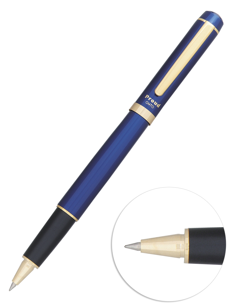 Ручка-роллер подарочная с деревянным футляром 0,5мм OHTO Proud черная
