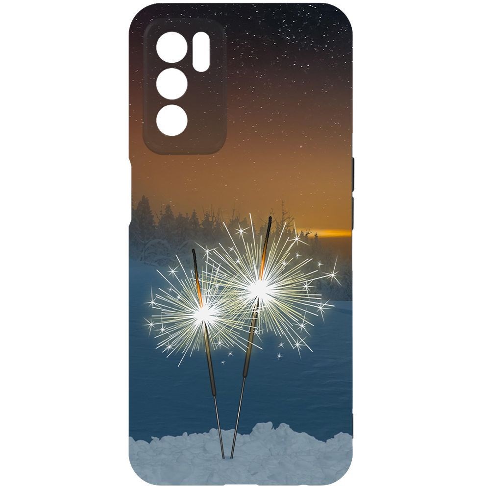

Чехол-накладка Krutoff Софт Кейс Бенгальский огонь для Oppo A16 черный