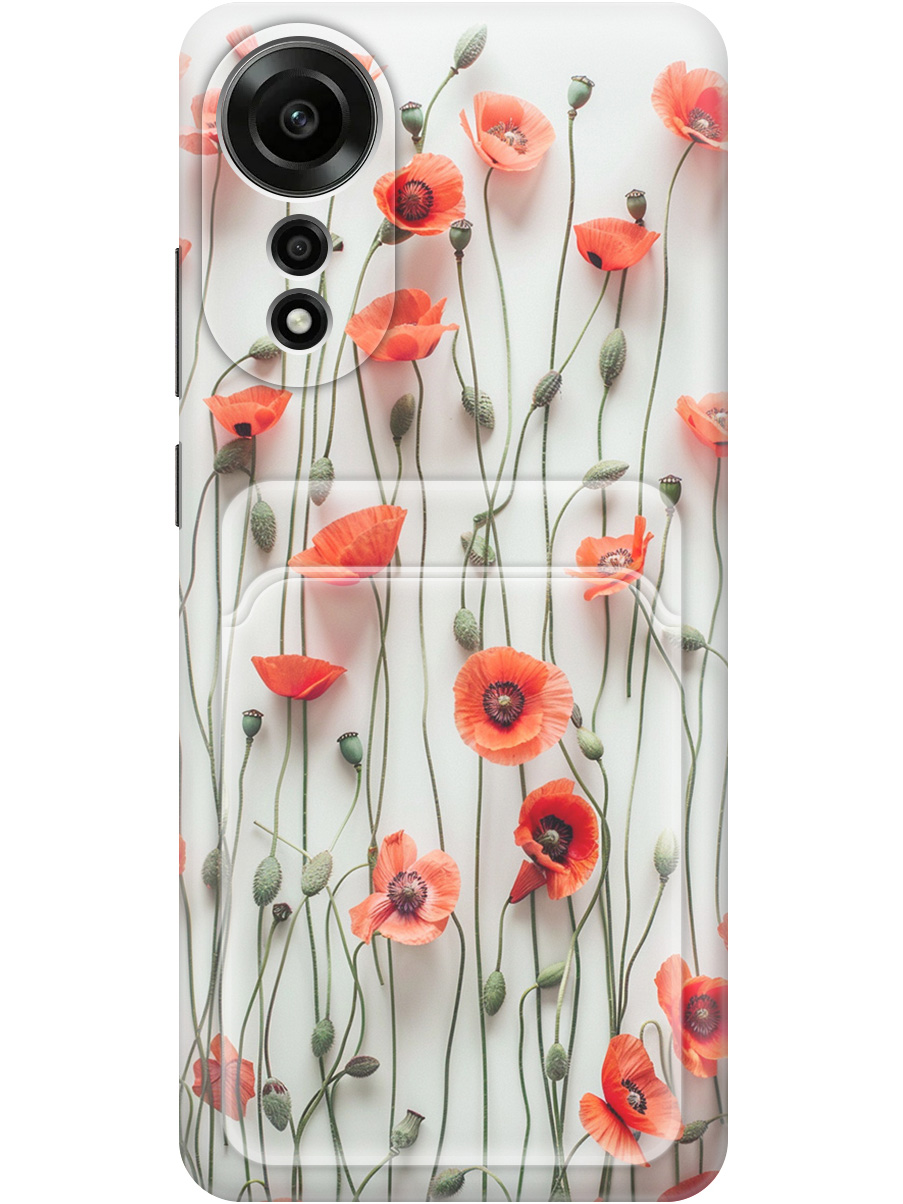 

Силиконовый чехол на Oppo A78 4G с принтом с карманом для карты прозрачный 792686, Прозрачный;белый;красный, 782629422