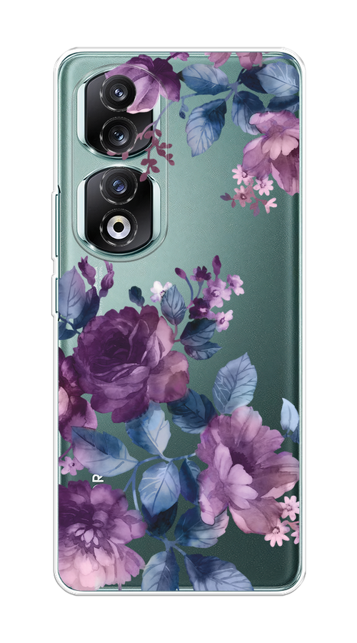 

Чехол на Honor 90 Pro "Purple Blossoms", Синий;фиолетовый, 6121550-1