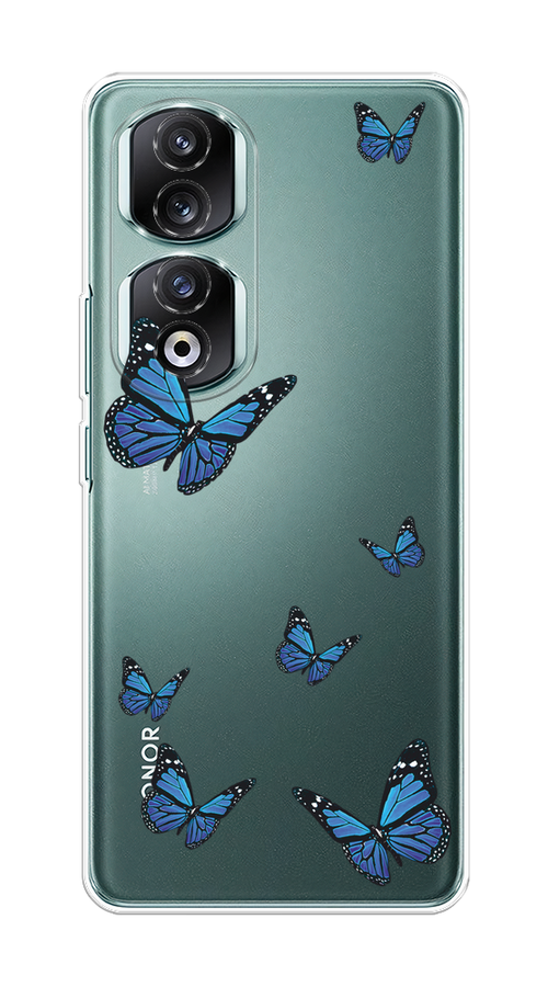 

Чехол на Honor 90 Pro "Blue butterflies", Синий;черный, 6121550-1