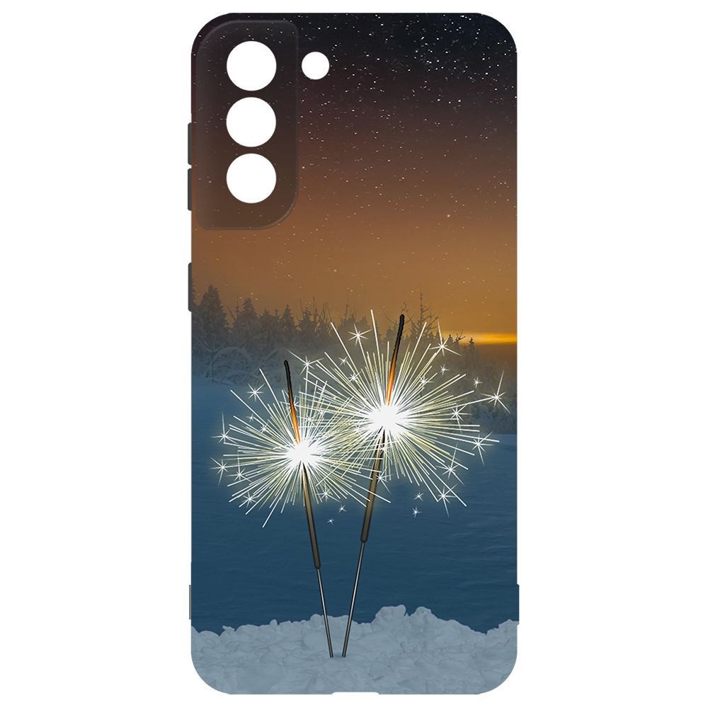 

Чехол-накладка Krutoff Софт Кейс Бенгальский огонь для Samsung Galaxy S21 FE (G990) черный