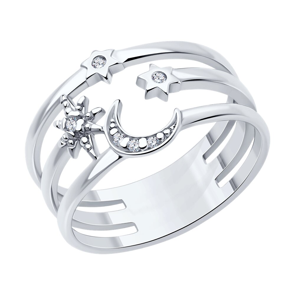 

Кольцо из серебра р. 19,5 SOKOLOV 94013889, фианит, 94013889