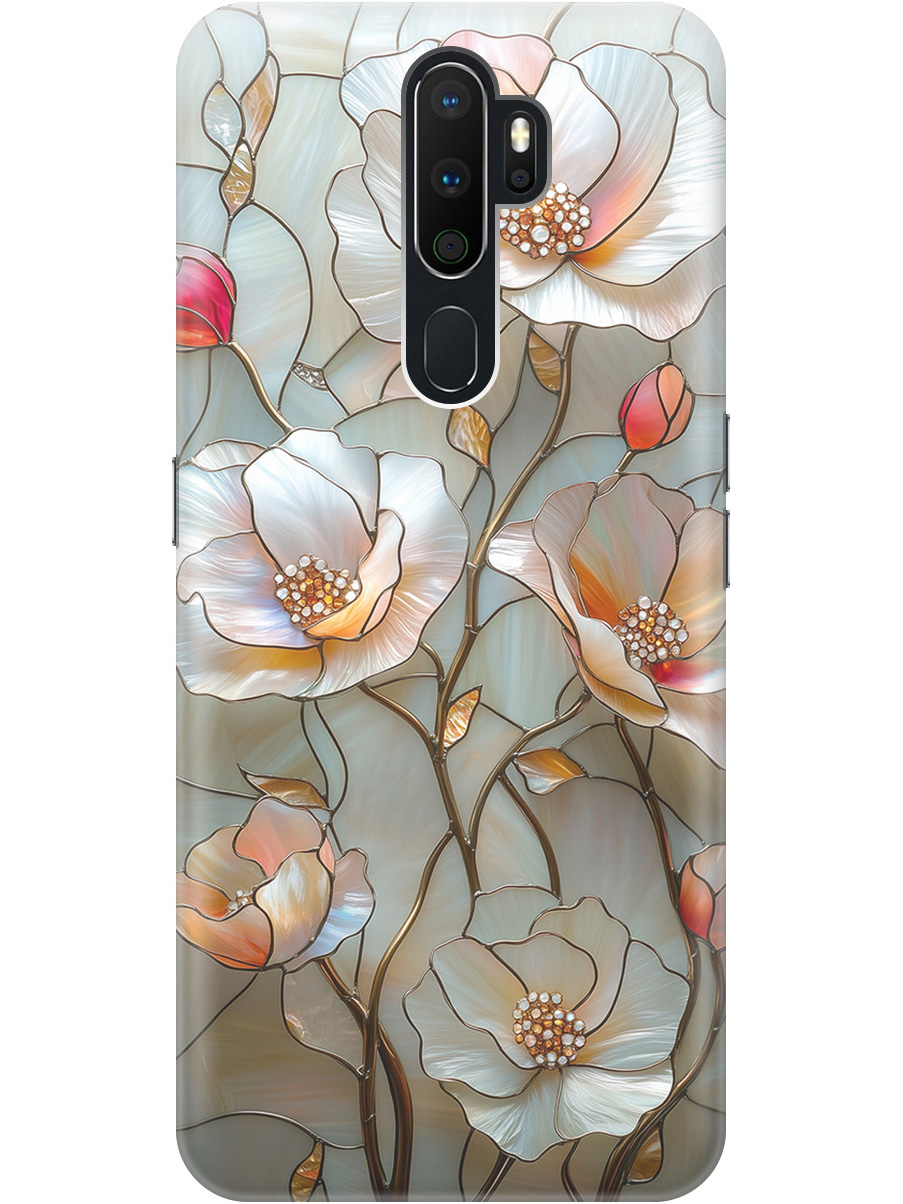

Силиконовый чехол на Oppo A5 (2020)/A9 (2020) с принтом "Фарфоровые цветы", Прозрачный;белый;черный, 726151323