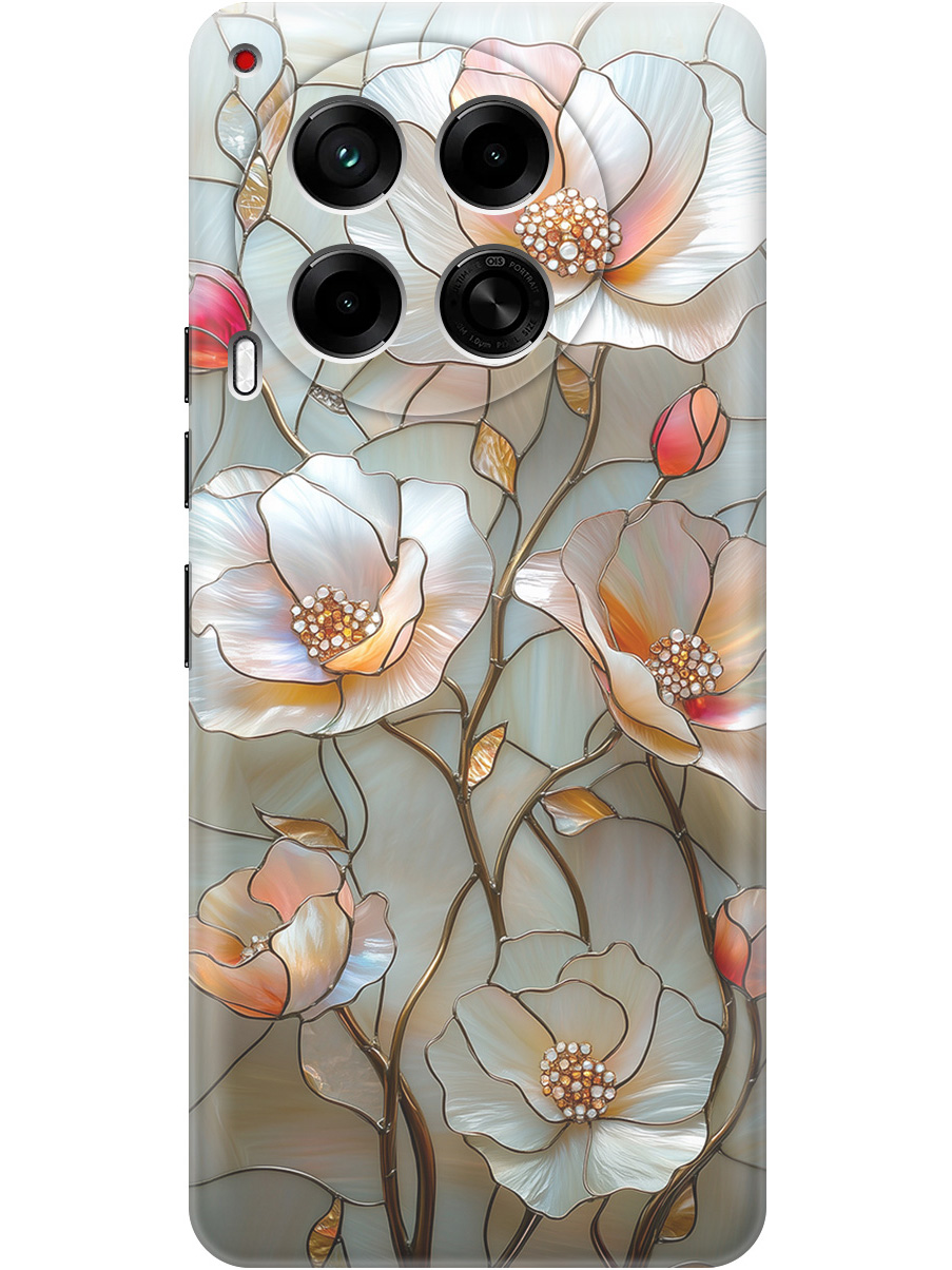 

Силиконовый чехол на Tecno Camon 30 4g/30 5g с принтом "Фарфоровые цветы", Прозрачный;белый;черный, 782632423