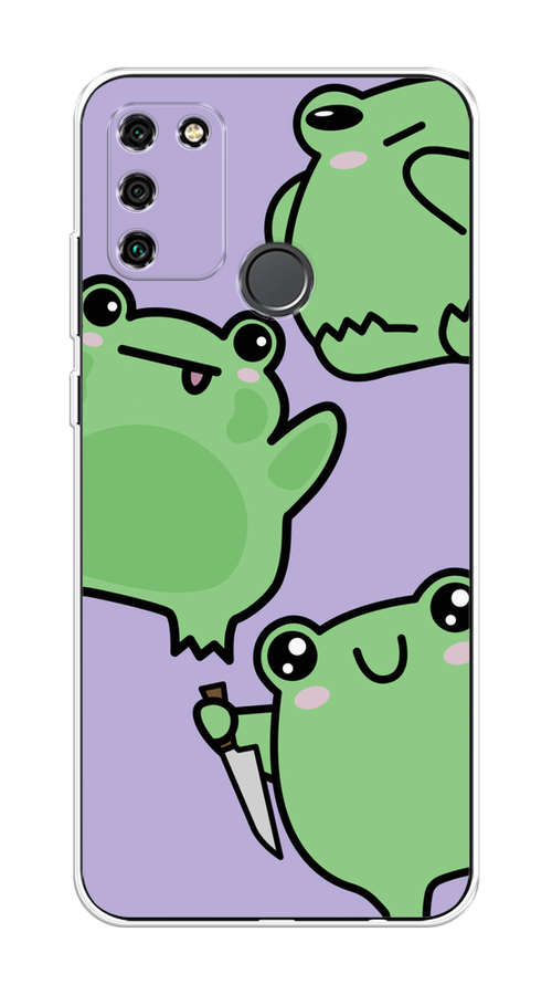 

Чехол на Honor 9A "Опасные лягушата", Фиолетовый;зеленый;черный, 612350-1