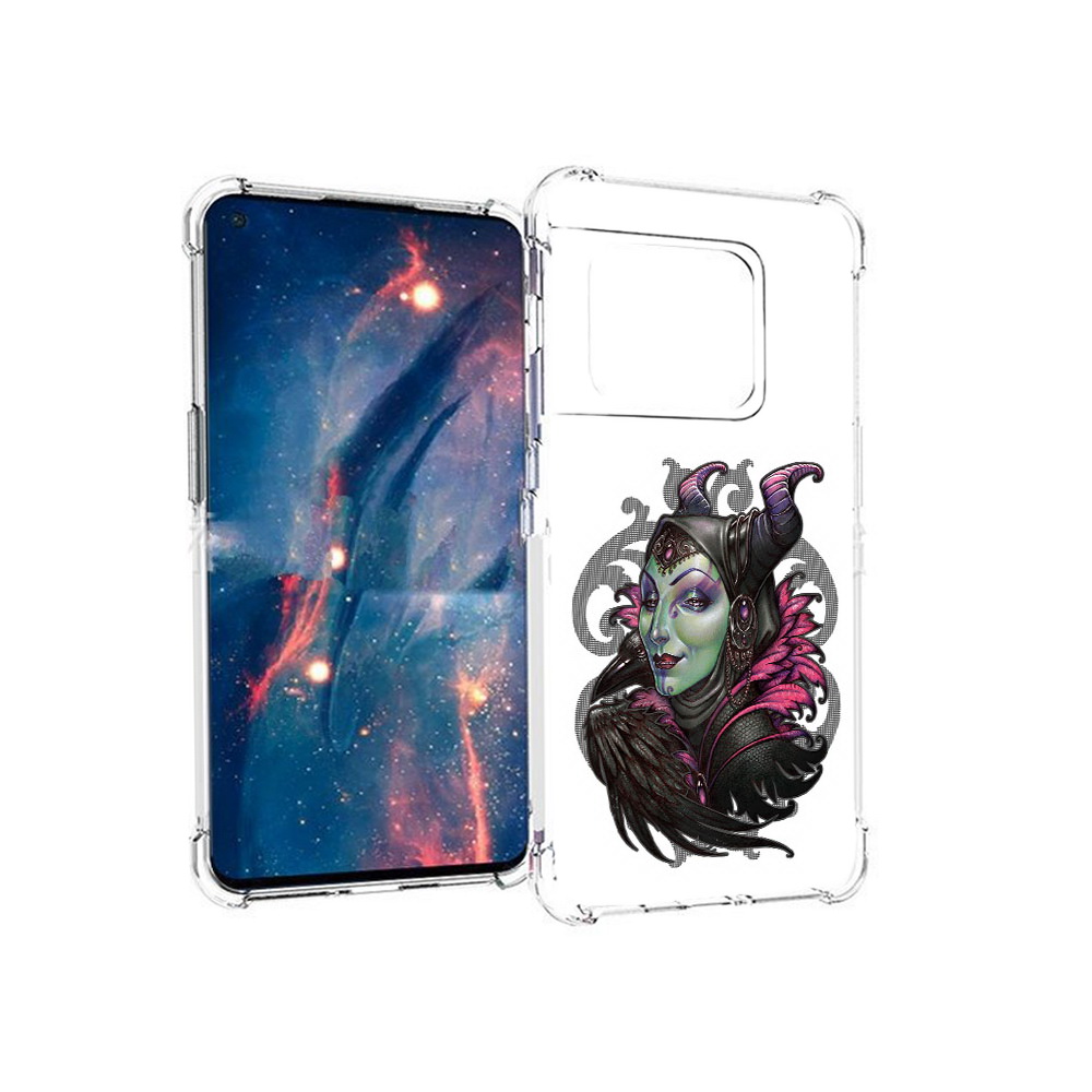 

Чехол MyPads Tocco для OnePlus 10 Pro зеленая девушка с вороном (PT224239.133.357), Прозрачный, Tocco
