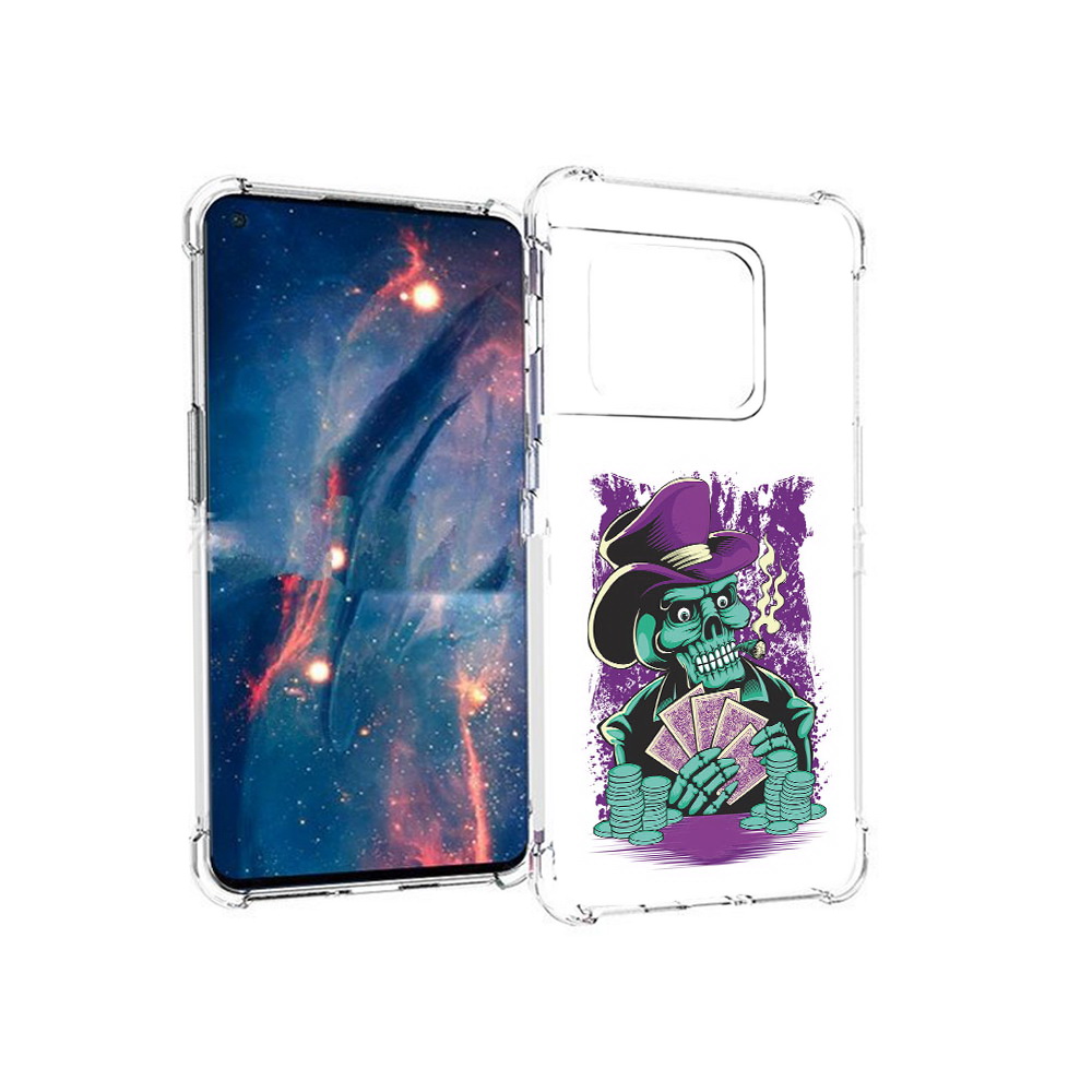 

Чехол MyPads Tocco для OnePlus 10 Pro зеленый череп с картами (PT224239.133.361), Прозрачный, Tocco