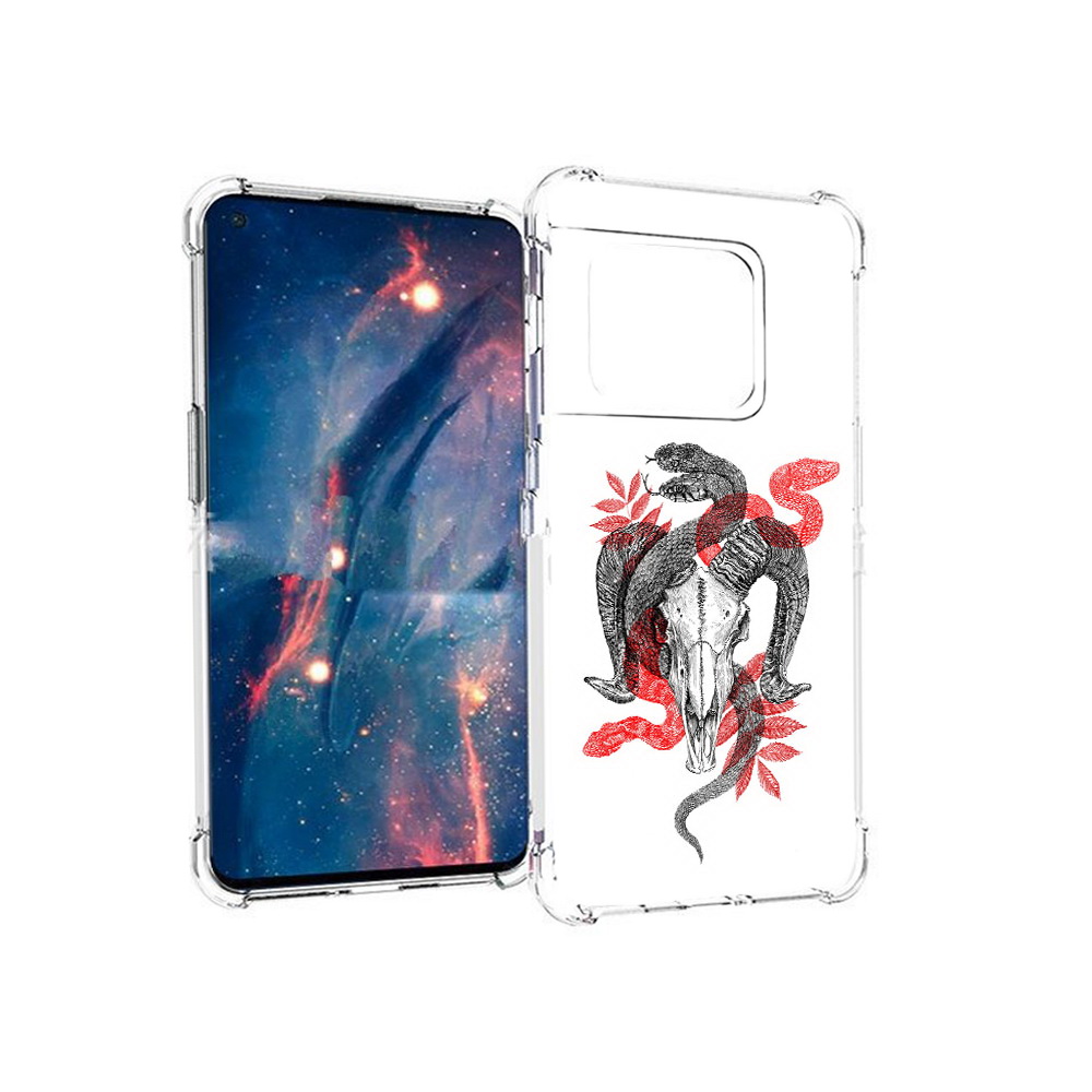 

Чехол MyPads Tocco для OnePlus 10 Pro змея в черепе рисунок (PT224239.133.365), Прозрачный, Tocco