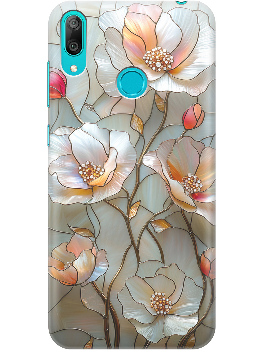 

Силиконовый чехол на Huawei Y7 (2019) с принтом "Фарфоровые цветы", Прозрачный;белый;черный, 720668223