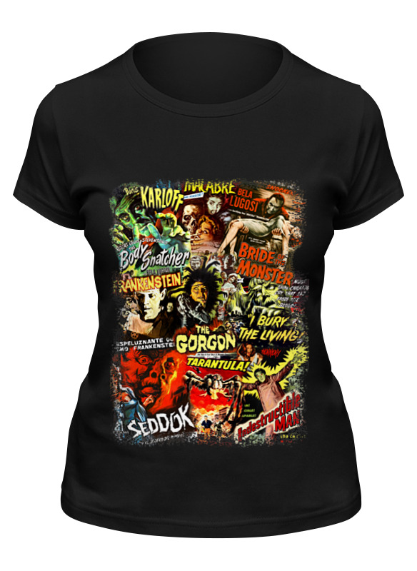 

Футболка женская Printio Retro horror черная M, Черный, Retro horror