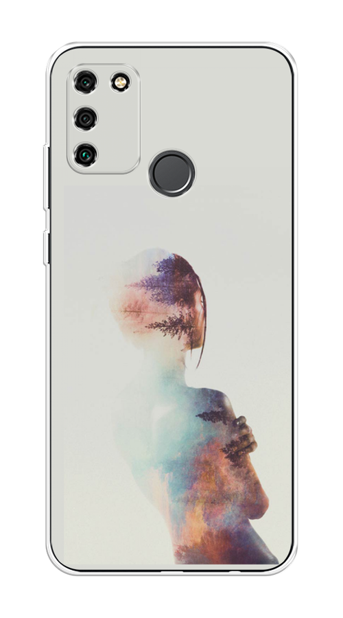 

Чехол на Honor 9A "Девушка-лес", Розовый;голубой;серый, 612350-1