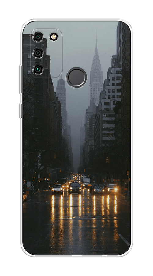 

Чехол на Honor 9A "Дождливый Нью Йорк", Черный;серый, 612350-1