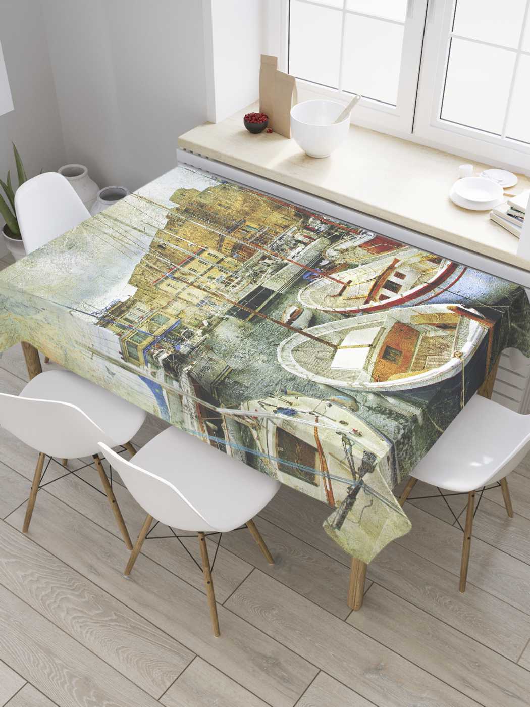 

Скатерть прямоугольная JoyArty "Лодки на причале" из сатена, 120x145 см, Серый, Лодки на причале