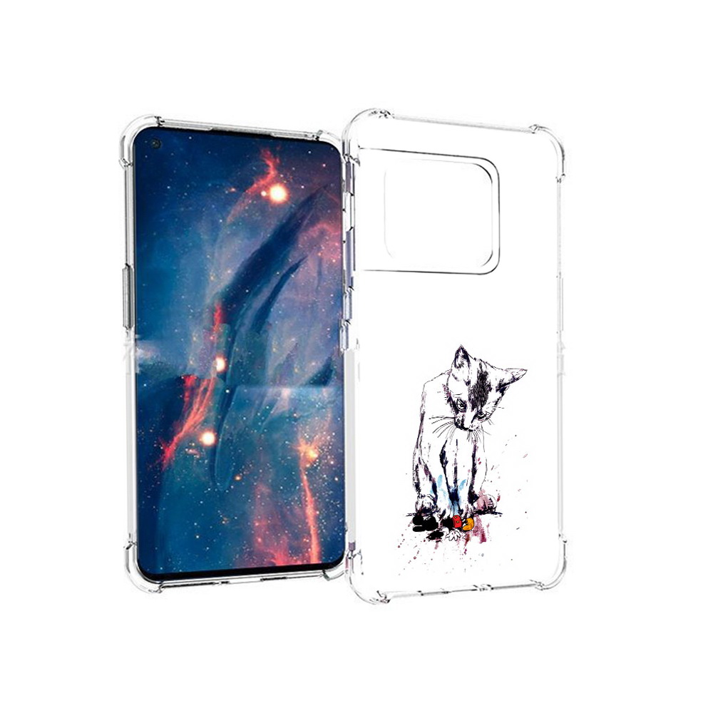

Чехол MyPads Tocco для OnePlus 10 Pro кот и микки (PT224239.133.399), Прозрачный, Tocco