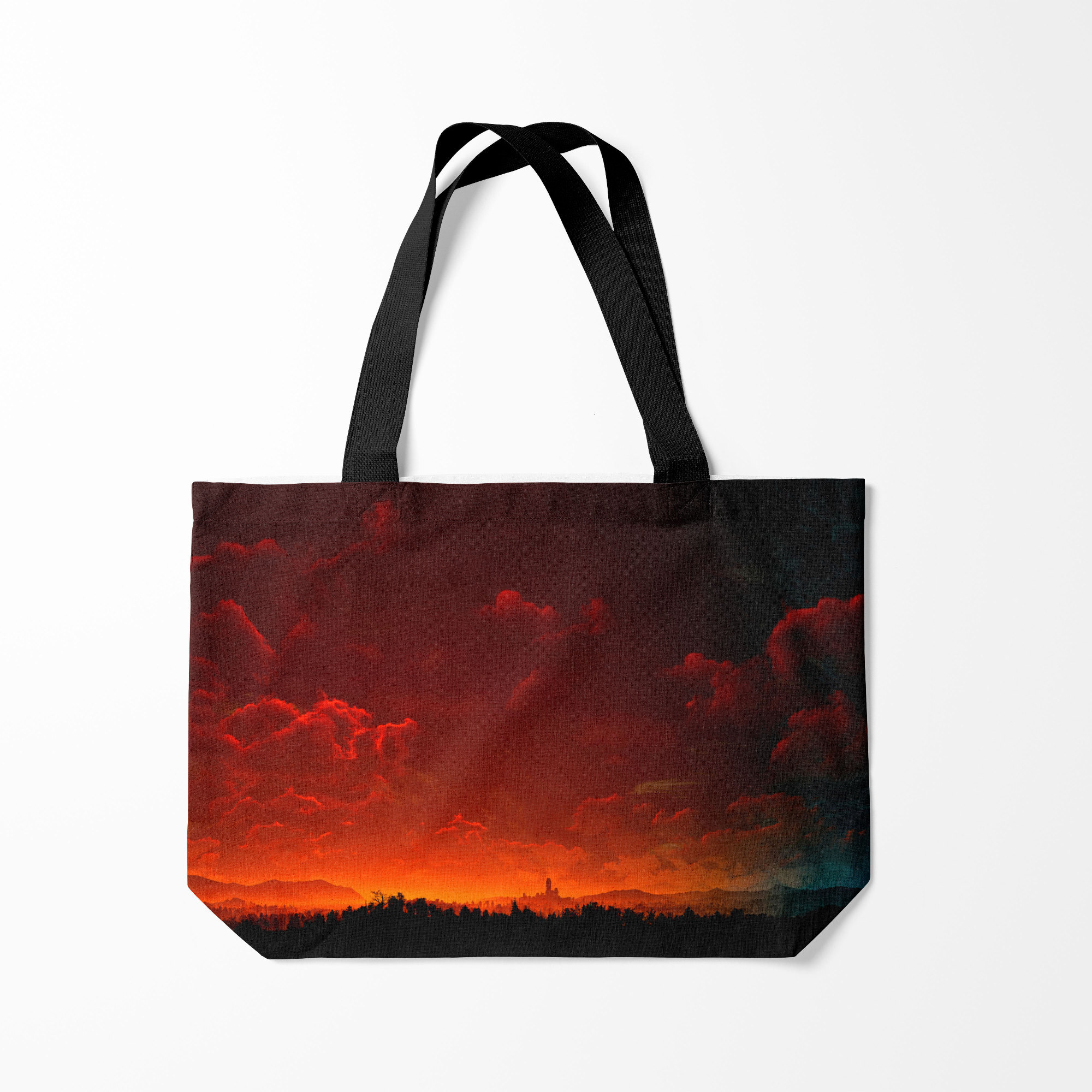 

Сумка шoппер унисекс Burnettie Кровавый закат, черный; красный, Кровавый закат