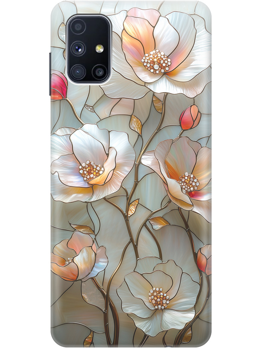 

Силиконовый чехол на Samsung Galaxy M51 с принтом "Фарфоровые цветы", Прозрачный;белый;черный, 723412523