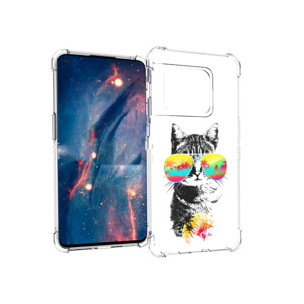 

Чехол MyPads Tocco для OnePlus 10 Pro крутой кот (PT224239.133.425), Прозрачный, Tocco