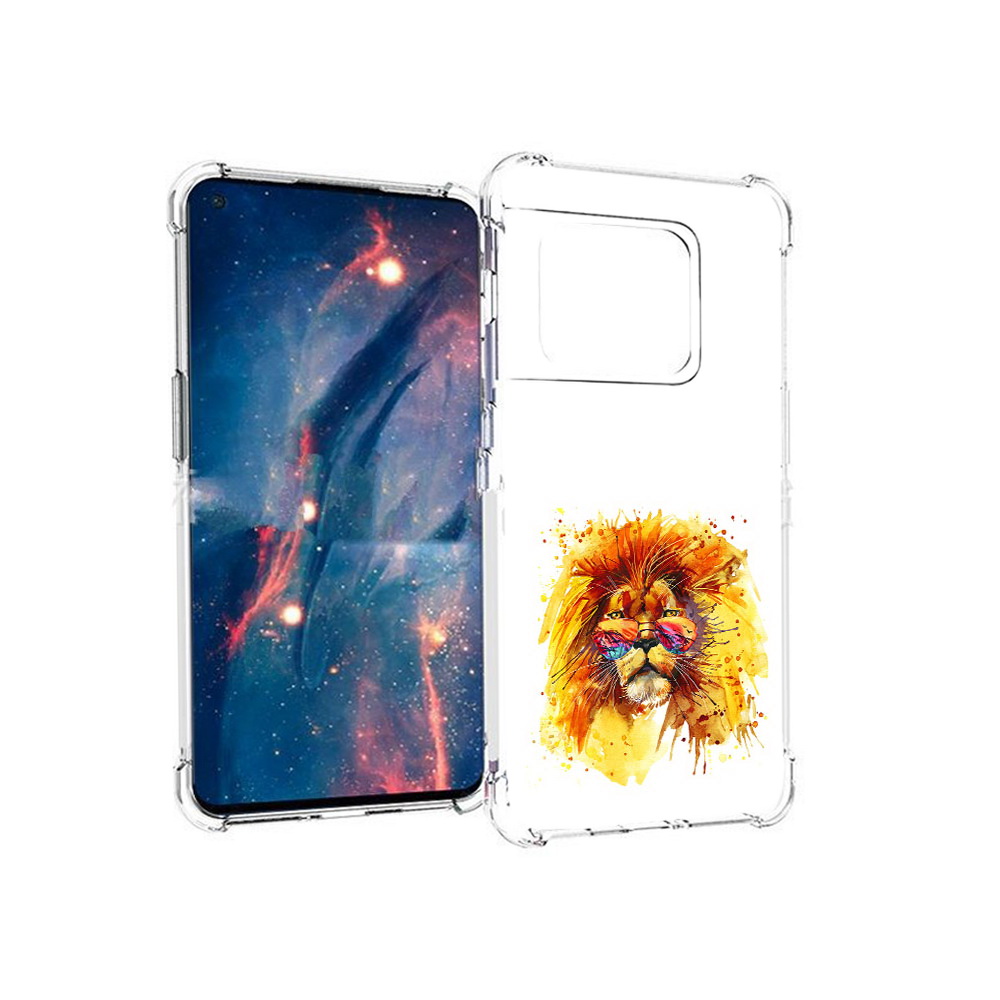 

Чехол MyPads Tocco для OnePlus 10 Pro лев в очках (PT224239.133.436), Прозрачный, Tocco