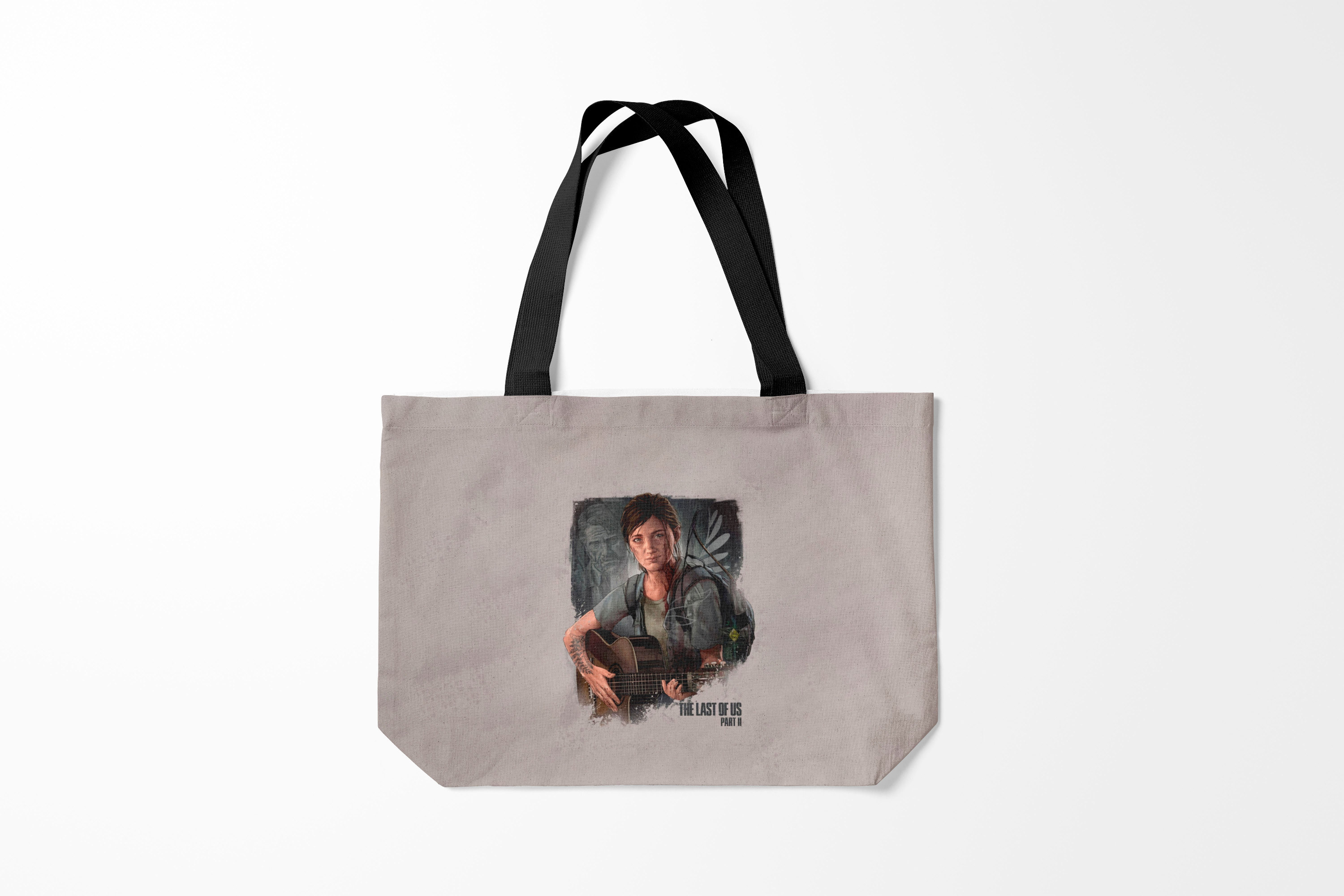 

Сумка шoппер унисекс Burnettie The last of us Элли с гитарой, серый, The last of us Элли с гитарой